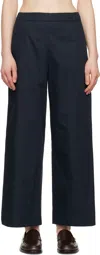 Max Mara Wide-legged Casual Pants In 006 Navy