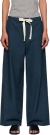 Max Mara Navy Argento Trousers In Blue