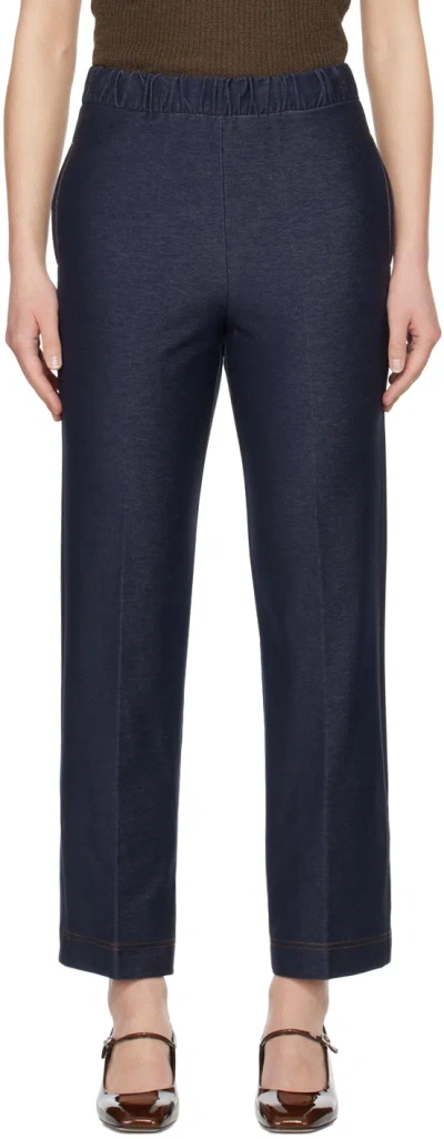Max Mara Navy Ballata Trousers In 4 Navy