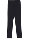 Max Mara Navy Blue Cady Trousers In Black