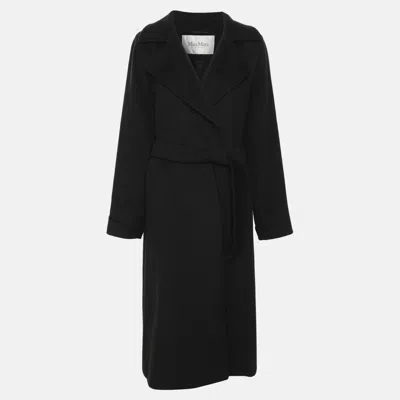 Pre-owned Max Mara Navy Blue Camel Hair Belted Trench Coat S