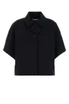 Max Mara Buttoned Paggio Cotton Jacket In Blue