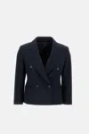 Max Mara Navy Blue Dorico Blazer In Blue