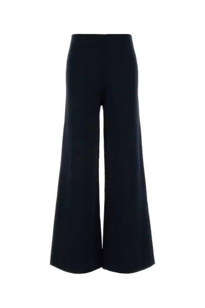 Max Mara Navy Blue Flared Flat Front Pant