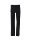 Max Mara Navy Blue Flared Flat Front Pants In Black