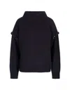 Max Mara Gene Crystal-shoulder Oversized Wool Sweater In Blue