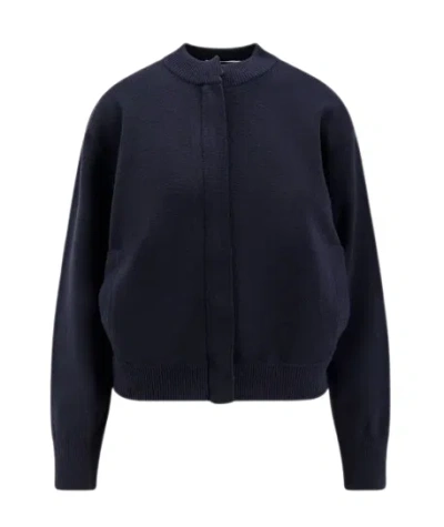 Max Mara Navy Blue High Neck Sweater
