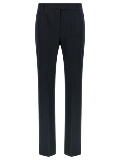 Max Mara Navy Blue Regular Flat Front Pant