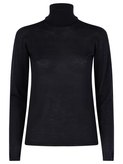 MAX MARA NAVY BLUE SALUTO WOOL TURTLENECK SWEATER