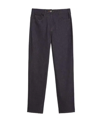 Max Mara Navy Blue Slim Jeans In Black