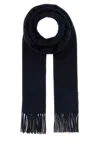 Max Mara Navy Blue Solid Scarf In Blue
