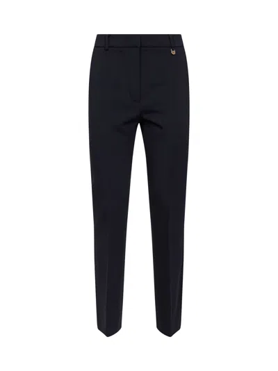 Max Mara Navy Blue Stretch Wool Mxmgiglio Slim Trousers