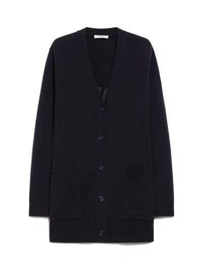 MAX MARA NAVY BLUE VILLAR WOOL CARDIGAN