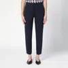 Max Mara Navy Blue Viscose Blend Trousers In Blue