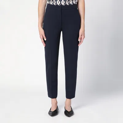 Max Mara Navy Blue Viscose Blend Trousers