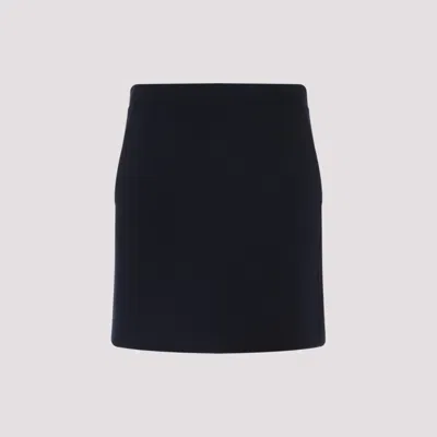 Max Mara Navy Blue Wool Aida Cloth Mini Skirt