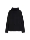 Max Mara Vitalba Wool-blend Turtleneck Sweater In Navy Blue