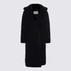 Max Mara Navy Blue Wool Blend Coat In Blue