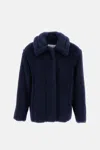 Max Mara Navy Blue Wool Jacket In Blue