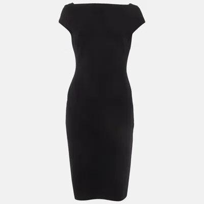 Pre-owned Max Mara Navy Blue Wool Sheath Dress M