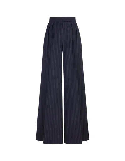 Max Mara Navy Bue Bacca1234 Trousers In Blue