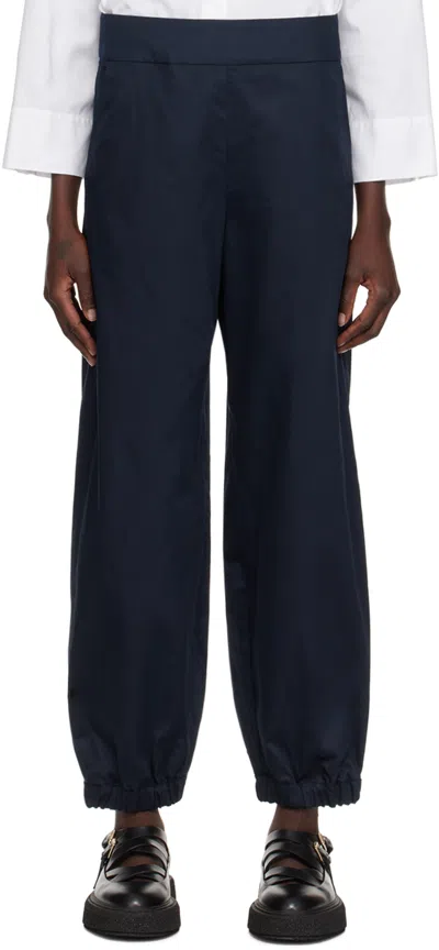 Max Mara Navy Candela Trousers In 14 Ultramarine