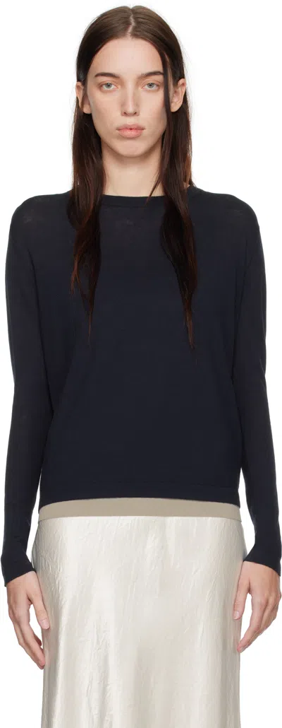 Max Mara Navy Coimbra Sweater In 003 Navy