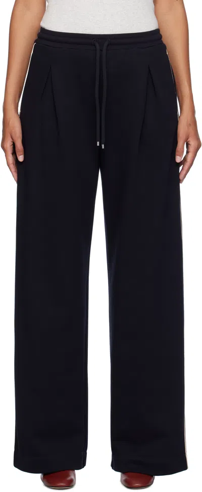 Max Mara Navy Curve Lounge Pants In 004 Navy