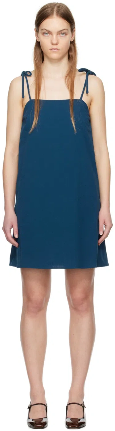 Max Mara Navy Fatto Minidress In 5 Ocean