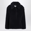 Max Mara Alpaca Wool Jacket Collared Design Front Pockets In Black