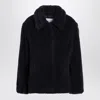 Max Mara Alpaca Wool Jacket Collared Design Front Pockets In Blue