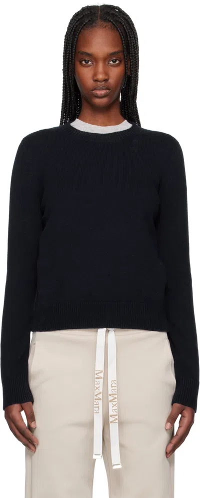 Max Mara Navy Fedora Sweater In 007 Midnightblue