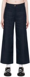 Max Mara Navy Lapo Trousers In 2 Navy