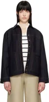Max Mara Navy Lepre Jacket In 003 Navy