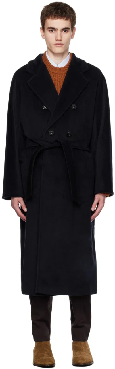 Max Mara Navy Madame Coat In 005 Ultramarine
