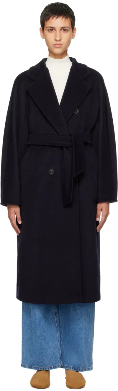 Max Mara Navy Madame Coat In 005 Ultramarine