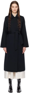 Max Mara Navy Manuela Coat In Black