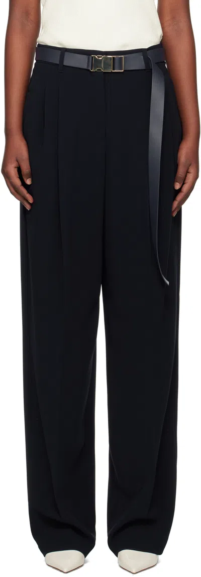 Max Mara Navy Neottia Trousers In 005 Navy