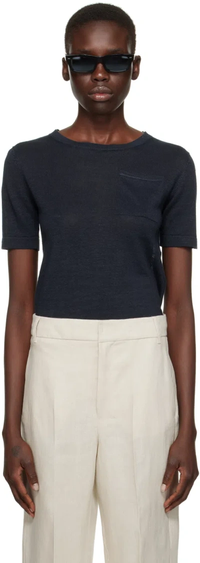Max Mara Navy Novara T-shirt In 2 Ultramarine