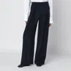 Max Mara Cropped Trousers In Lightweight Wool In Blue