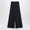 Max Mara Navy Wool Jersey Trousers In Black