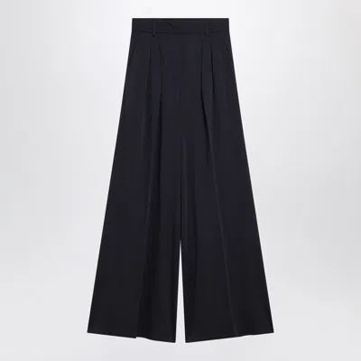 MAX MARA NAVY WOOL JERSEY TROUSERS