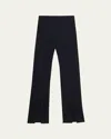 Max Mara Nebbia Slit-hem Straight-leg Wool Pants In Blue