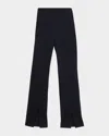 Max Mara Nebbia Slit-hem Straight-leg Wool Pants In Blue