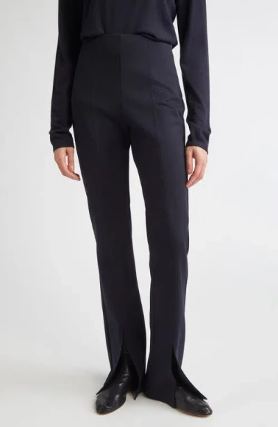 Max Mara Nebbia Stretch Virgin Wool & Cotton Jersey Pants In Black
