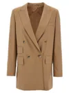 Max Mara 'mist' Double-breasted Longline Blazer In Camel