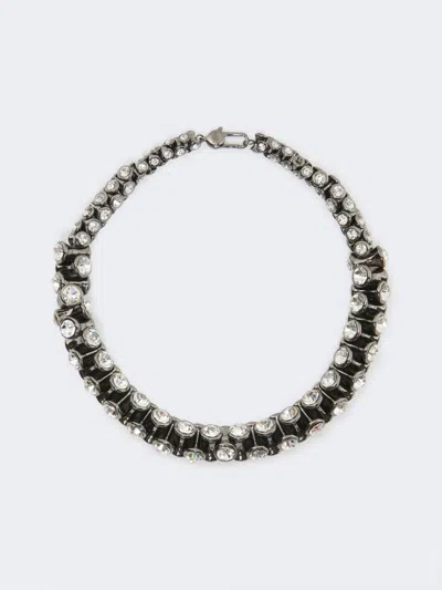 Max Mara Necklace With Crystals In Black