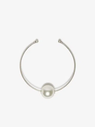 Max Mara Necklace With Glass Bead In Silver