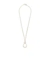 Max Mara Necklace With Monogram Pendant In Gold
