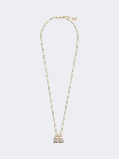 Max Mara Necklace With Pasticcino Bag Pendant In Optical White